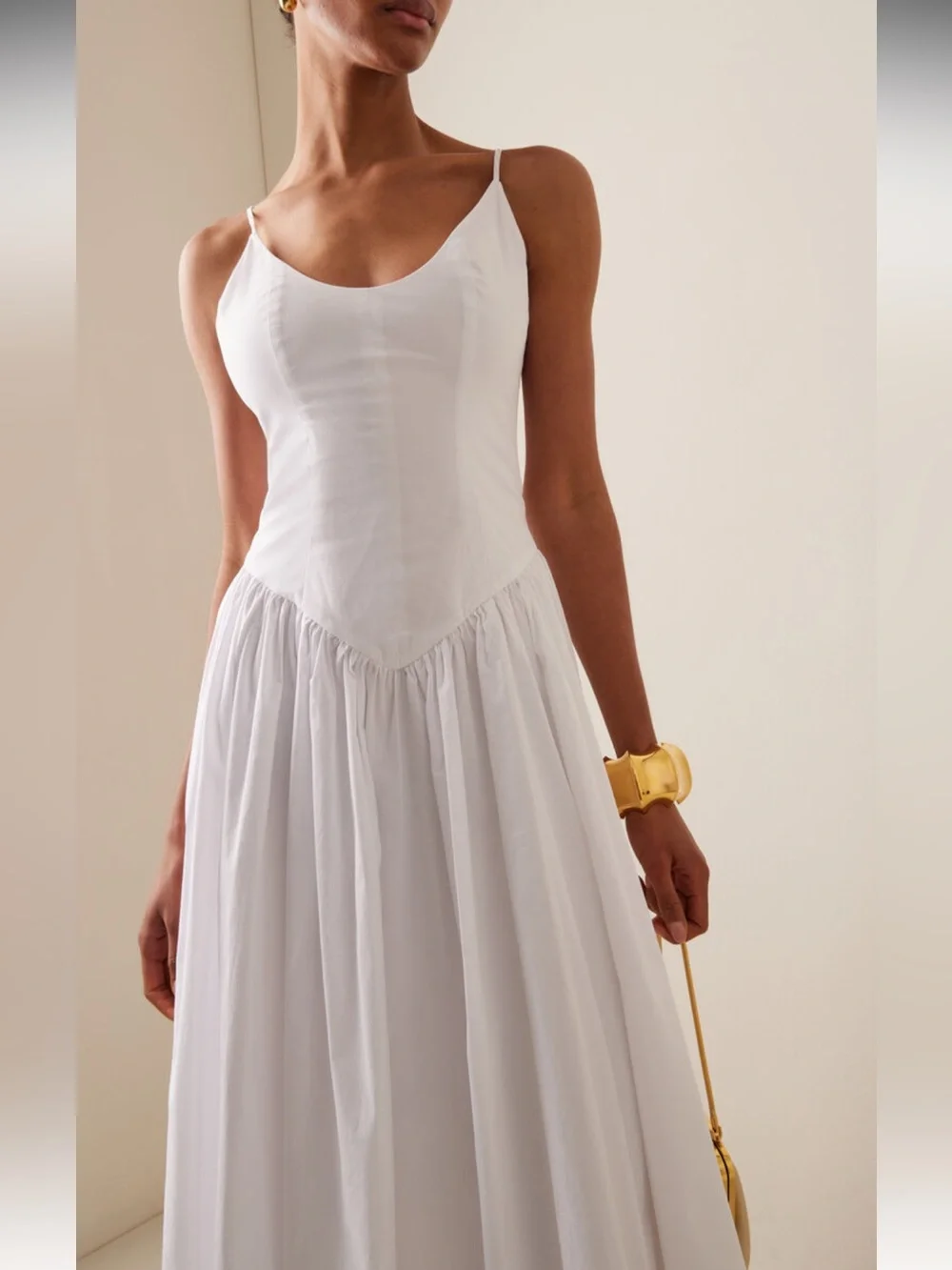 NWT Staud Dena Midi Dress White - Picture 2 of 16